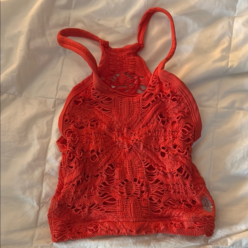 Free People Women's Top - Vibrant Orange